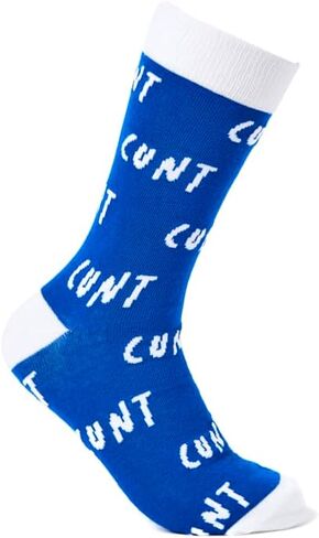 C*NT Repeat Rude Socks | Bold Blue & White All-Over Print | 1 Pair | Unisex US Size Men’s 7–12 / Women’s 8.5–13.5 | Cotton Rich | Funny Gift Idea | Birthdays & Valentine’s in Saudi Arabia
