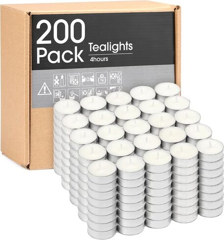 Unscented Tealight Candles - 200 Pack 4 Hours Smokeless White Small Tea Candles for Weddings,Warmer Home Decor for Home in Saudi Arabia