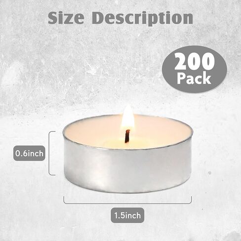 Unscented Tealight Candles - 200 Pack 4 Hours Smokeless White Small Tea Candles for Weddings,Warmer Home Decor for Home in Saudi Arabia