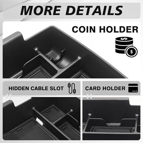 Muslogy 2PCS Center Console Organizer & Hidden Storage Box One-Touch Compatible with Kia K4 2025 Accessories Armrest Privacy Insert Tray Console Divider Insert Organizer in Saudi Arabia