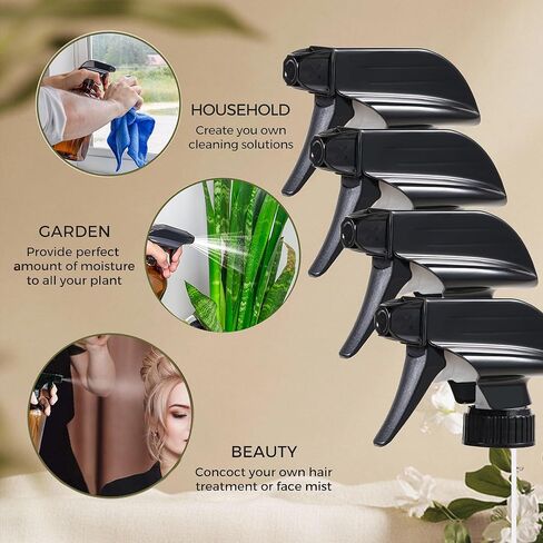 4 Pack Trigger Sprayers Replacement Spray Nozzles with Mist Stream Sprayer for 8oz/16oz Glass Spray Bottles,Quality Spray Nozzles for Home, Kitchen, Garden and Office,Cleaning Solutions in Saudi Arabia