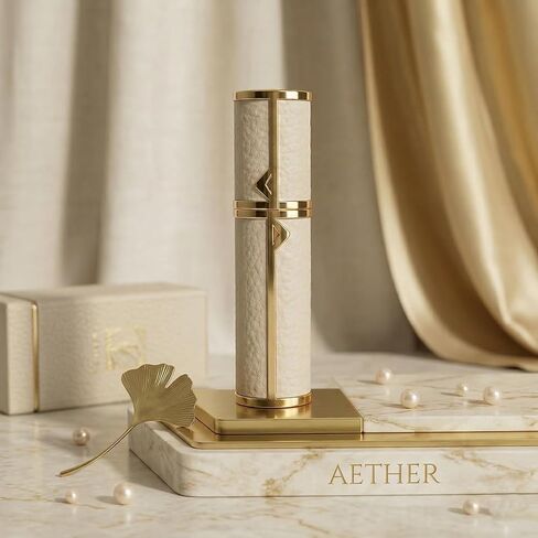 Genuine Leather Travel Perfume Bottle Refillable, Luxury Calfskin Wrapped Mini Perfume Atomizer, Aesthetic Purse Accessory for Fragrance, Gift Set for Her 3 Pcs in Kuwait