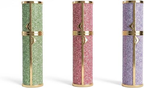 Genuine Leather Travel Perfume Bottle Refillable, Luxury Calfskin Wrapped Mini Perfume Atomizer, Aesthetic Purse Accessory for Fragrance, Gift Set for Her 3 Pcs in Kuwait