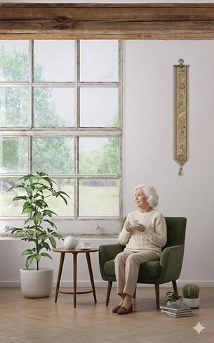 شجرة الحياة - سحب جرس نسيج باستيل I - 6 بوصات × 42 بوصة قطن/فسكوز/بوليستر من تصميم ويليام موريس in Kuwait
