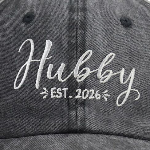 2 PCS Hubby and Wifey 2026 Hats for Men Women, Funny Adjustable Cotton Embroidered Couple Gifts Baseball Cap in Saudi Arabia