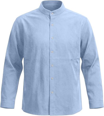 Mens Linen Suit 2 Pieces Casual Long Sleeve Henley Shirts Beach Yoga Pants Cotton Linen Set Summer Vacation Outfits in Saudi Arabia