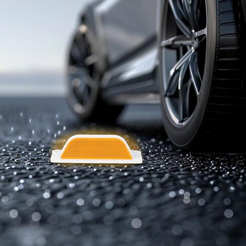 6 قطع من Homoyoyo علامات الأسفلت العاكسة، عاكسات مستطيلة للممر، مؤشرات قوية لرصيف الطريق لمطبات السرعة والأرصفة، استخدام متعدد المركبات، مقاومة للطقس in Kuwait