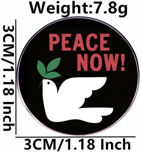 2 Ceasefire peace now enamel pins, Stop the war dove of peace lapel pin, Free Syria alloy badge, Palestine Lebanon pin in Saudi Arabia