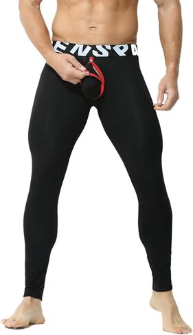 Men’s Sexy Detachable Pouch Long Johns Thermal Underwear Pants Bottom Leggings in Kuwait