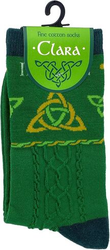 Cotton Green Trinity Knot Socks Aran Style Irish Symbol Ireland Gift St Patrick's Day UK/IRL: 4-9, EUR: 37-43, USA: 5-11, One Size Tall in Kuwait