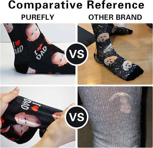 SHIPS NEXT DAY Personalized Gifts for Men, Funny Fathers Day Gift, Print Your Face on Socks, Custom Photo Sock in Kuwait