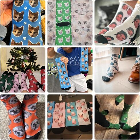 SHIPS NEXT DAY Personalized Gifts for Men, Funny Fathers Day Gift, Print Your Face on Socks, Custom Photo Sock in Kuwait