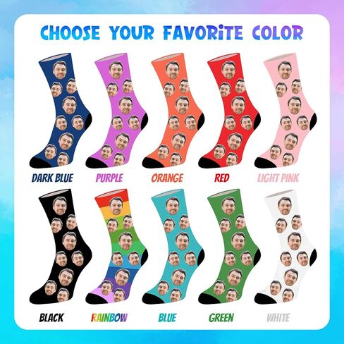 SHIPS NEXT DAY Personalized Gifts for Men, Funny Fathers Day Gift, Print Your Face on Socks, Custom Photo Sock in Kuwait