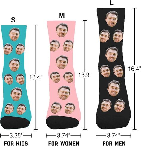 SHIPS NEXT DAY Personalized Gifts for Men, Funny Fathers Day Gift, Print Your Face on Socks, Custom Photo Sock in Kuwait