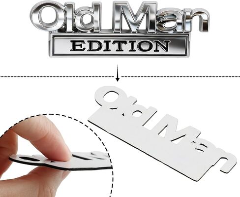3Pcs Old Man Edition Car Emblem, 3D Metal Badge Decal for Automotive Truck SUV Vehicles Fender Tailgate Bumper in Kuwait