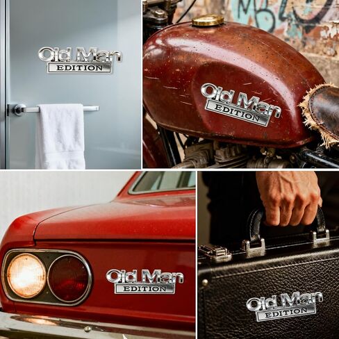 3Pcs Old Man Edition Car Emblem, 3D Metal Badge Decal for Automotive Truck SUV Vehicles Fender Tailgate Bumper in Kuwait