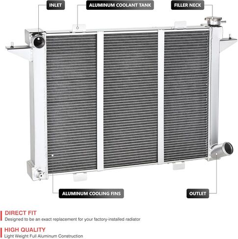 مشعاع تبريد من الألومنيوم ذو 3 صفوف من DNA MOTORING OE متوافق مع 89-93 دودج D250 350 W250 350 5.9L Cummins، RA-CUMMINS91-3، CU1198 in Saudi Arabia