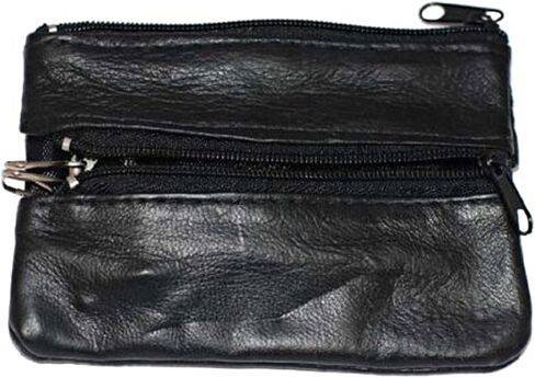 100% Genuine Leather Change Purse Black #92800 in Saudi Arabia