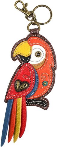 Red Parrot Key Fob/Coin Purse, Bird Lovers Gift in Saudi Arabia