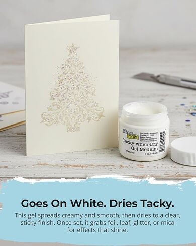 The Crafters Workshop Tacky-When-Dry Gel Medium, Adhesive for Foil Art Projects, Gilding, Glitter, or Paper, 2-oz Jar in Kuwait