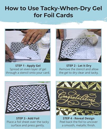 The Crafters Workshop Tacky-When-Dry Gel Medium, Adhesive for Foil Art Projects, Gilding, Glitter, or Paper, 2-oz Jar in Kuwait