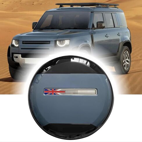 Tasman Blue Series Spare Tire Cover fits for LR Defender 110 90 130 2020-2024 2025 ABS Spare Tyre Wheel Cover Protector (Tasman Blue + Glossy Black + Flag) in Kuwait