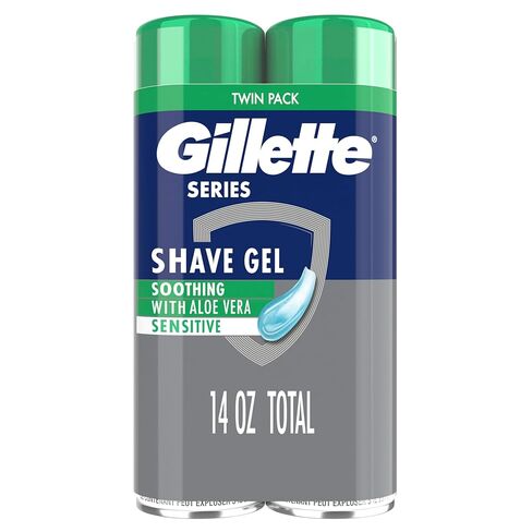 Gillette Series 3X Action Shave Gel, Sensitive Twin Pack (7 Ounce Each) in Kuwait
