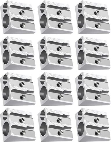 Pencil Sharpener, YOFAN Pack of 12 Manual Metal Pencil Sharpening Blade Sharpener in Kuwait