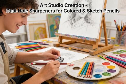 Pencil Sharpener, YOFAN Pack of 12 Manual Metal Pencil Sharpening Blade Sharpener in Kuwait