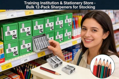 Pencil Sharpener, YOFAN Pack of 12 Manual Metal Pencil Sharpening Blade Sharpener in Kuwait