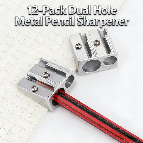 Pencil Sharpener, YOFAN Pack of 12 Manual Metal Pencil Sharpening Blade Sharpener in Kuwait