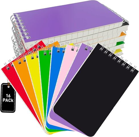 16 Pack Small Spiral Notebook Pocket Notebook Spiral Notepads 3x5 Pocket Notepad 60 Sheets College Ruled Top Wire Bound for Home, School,College,Office,Work,Travel in Kuwait