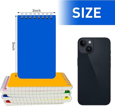 16 Pack Small Spiral Notebook Pocket Notebook Spiral Notepads 3x5 Pocket Notepad 60 Sheets College Ruled Top Wire Bound for Home, School,College,Office,Work,Travel in Kuwait