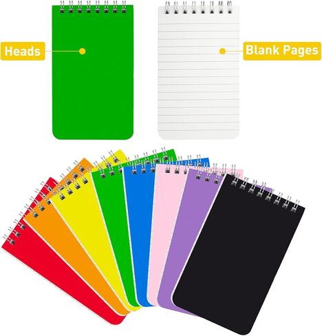 16 Pack Small Spiral Notebook Pocket Notebook Spiral Notepads 3x5 Pocket Notepad 60 Sheets College Ruled Top Wire Bound for Home, School,College,Office,Work,Travel in Kuwait