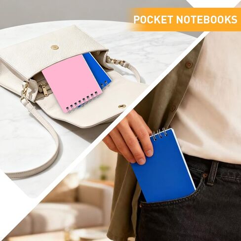 16 Pack Small Spiral Notebook Pocket Notebook Spiral Notepads 3x5 Pocket Notepad 60 Sheets College Ruled Top Wire Bound for Home, School,College,Office,Work,Travel in Kuwait