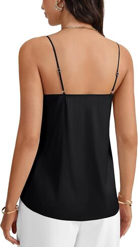 Rooscier Women's Satin Silky Spaghetti Strap Loose High-Low Hem Sexy Camisole in Saudi Arabia