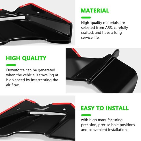 for ZX-6R ZX636R zx6r zx636r 2025 2024 Motorcycle Accessories Downforce Naked Front Spoiler Winglet Aerodynamic Wing Front Spoiler Kit Side Spoiler (Bright Black) in Kuwait