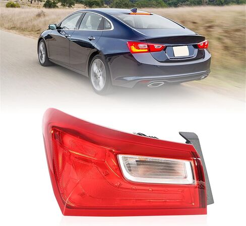 Silscvtt Outer Driver Side Rear Brake Tail Light Assembly Replacement for Chevy Malibu 2016-2021 Left Tail Lamp GM2804122 84132376 in Kuwait