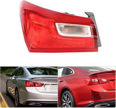 Silscvtt Outer Driver Side Rear Brake Tail Light Assembly Replacement for Chevy Malibu 2016-2021 Left Tail Lamp GM2804122 84132376 in Kuwait