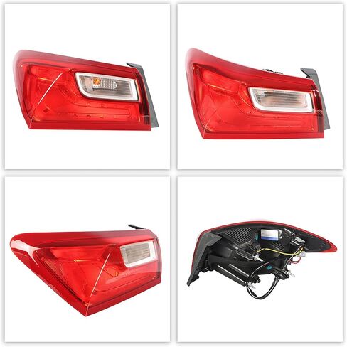 Silscvtt Outer Driver Side Rear Brake Tail Light Assembly Replacement for Chevy Malibu 2016-2021 Left Tail Lamp GM2804122 84132376 in Kuwait