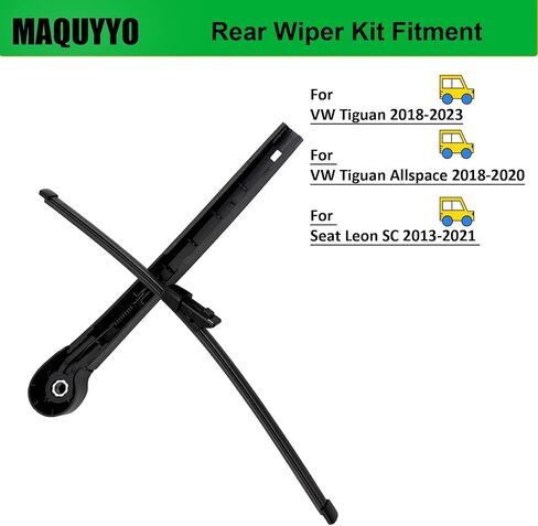 Rear Windshield Wiper Arm Blade Set Replacement for VW Tiguan 2018-2023, Allspace 2018-2020, Seat Leon SC 2013-2021, MAQUYYO Rear Windshield Wiper Blade Arm Kit Replace 5NN-955-707-03C in Kuwait