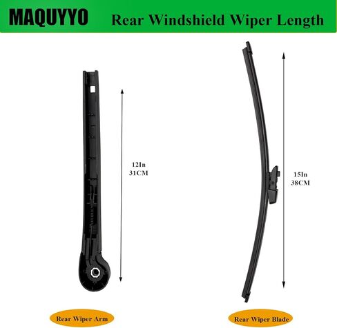 Rear Windshield Wiper Arm Blade Set Replacement for VW Tiguan 2018-2023, Allspace 2018-2020, Seat Leon SC 2013-2021, MAQUYYO Rear Windshield Wiper Blade Arm Kit Replace 5NN-955-707-03C in Kuwait