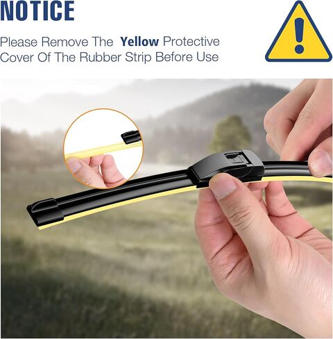 3 Wipers 24"/14"/12" Windshield Wiper Blades Replacement for Fiat 500 2019-2011 Automative Windshield Wiper Blades 24"+14" Front Wipers with 12" Rear Wiper Blade Set in Kuwait