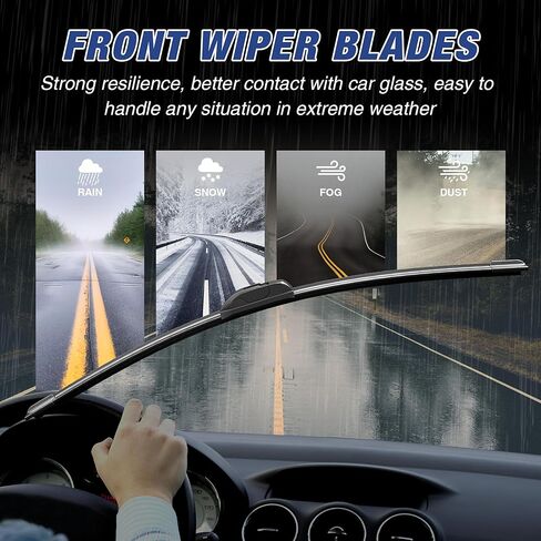 3 Wipers 24"/14"/12" Windshield Wiper Blades Replacement for Fiat 500 2019-2011 Automative Windshield Wiper Blades 24"+14" Front Wipers with 12" Rear Wiper Blade Set in Kuwait