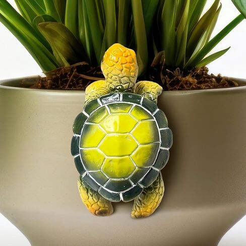 Green Turtle Planter Decorations - Resin Hanging Sea Turtle for Pot Tortoise Figure Plant Pot Hanger Small Statue for Terrapin Cute Plants Terrapin Sculptures for Indoor Outdoor Garden Patio in Saudi Arabia