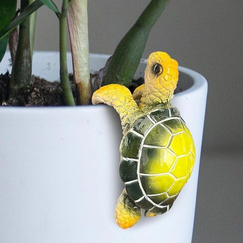 Green Turtle Planter Decorations - Resin Hanging Sea Turtle for Pot Tortoise Figure Plant Pot Hanger Small Statue for Terrapin Cute Plants Terrapin Sculptures for Indoor Outdoor Garden Patio in Saudi Arabia