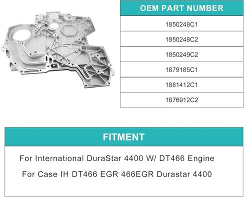 1850248C1 1850248C2 Timing Cover For International DuraStar 4400 W/ DT466 Engine, For Case IH DT466 EGR 466EGR Durastar 4400 1850249C2 1879185C1 1881412C1 in Saudi Arabia