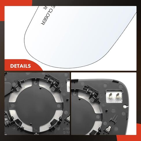 A-Premium Right Passenger Side Heated Mirror Glass with Backing Plate Compatible with Kia Soul 2020-2024 - Exterior Side View Convex Mirror in Saudi Arabia