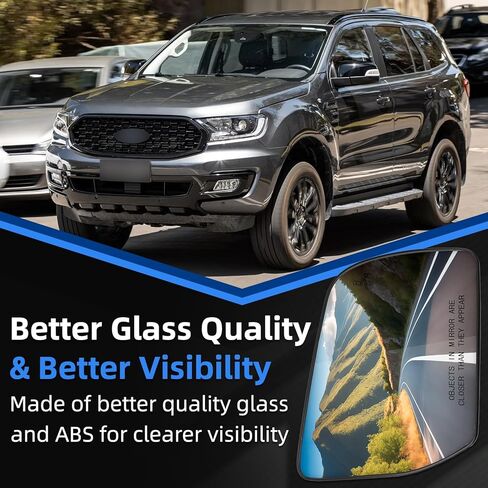 Passenger Side Mirror Replacement for Ford Ranger 2012 2013 2014 2015 2016 2017 2018, Everest 2016-2020 - Right Side Mirror Glass, Rear View Mirrors Glass with Power Heated & Blind Spot in Saudi Arabia