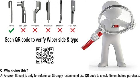 ICBEAMER 12 بوصة (304 مم) جودة OEM ممتازة لجميع المواسم على شكل حرف U أو J شفرة ممسحة الزجاج الأمامي للسيارات لاستبدال المعدات الأصلية، رؤية فائقة، مطاط متين، سهل التركيب in Kuwait